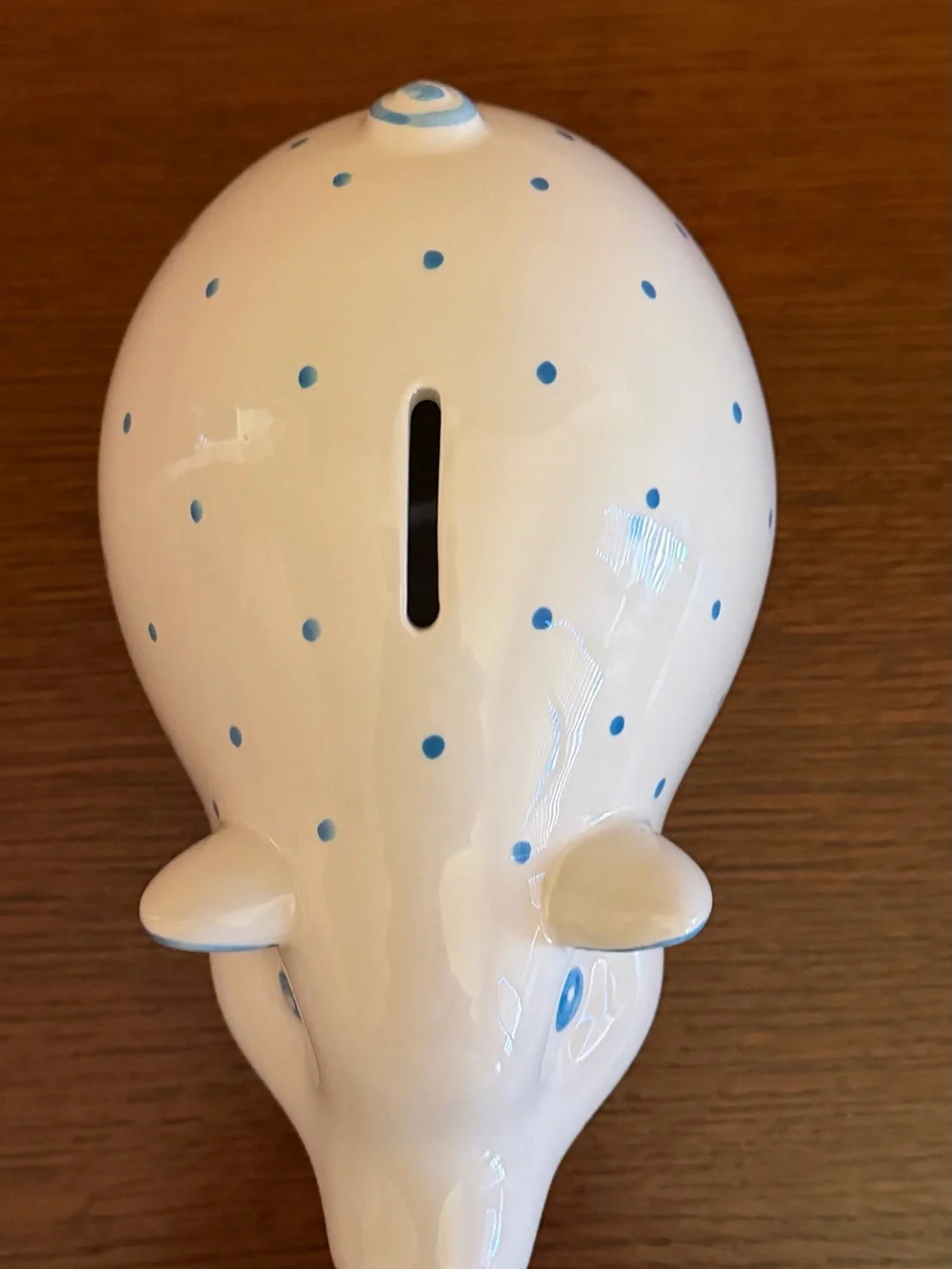 Tiffany & CO Authentic Ceramic Piggy Bank with light blue dots Great condition! - Picture 8 of 11